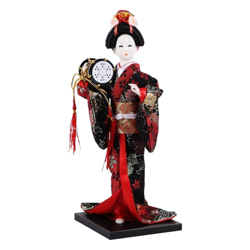 26,9 cm japanische Puppe Orientalische Dekoration, handgefertigte asiatische Geisha Kimono Puppe, japanische Geisha-Puppe, asiatisches Dekor mit Taillentrommel, Kimono-Puppe Ornament für japanischen von XISEZIUO