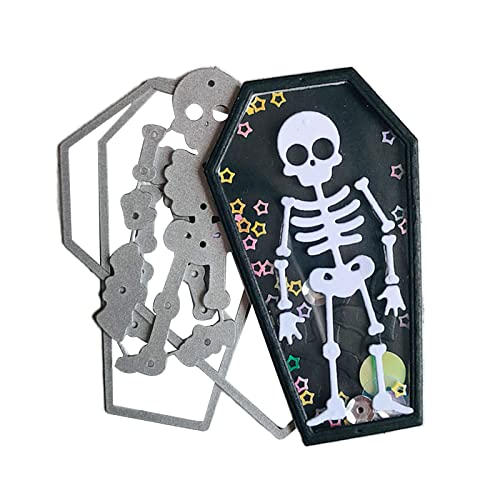 Metall-Stanzformen für Halloween, Totenkopf, Sarg, handgefertigt, Scrapbooking, Prägezubehör für Kinder, Mädchen von XITEA