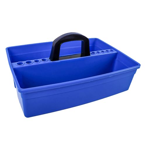 Reagenz-Flaschen-Organizer, Aufbewahrungsbox mit Griff, Chemie-Experimentier-Organizer mit 9-Loch-Rohrhalter, 43,5 x 27,5 x 12 cm von XITEA