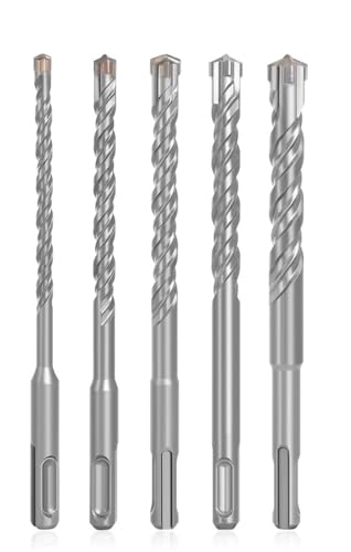 5-teiliges Elektrohammer-SDS-Plus-Bohrer-Set, Kreuzspitzen, 4 Fräser, 160 mm, for Beton, Mauer, Ziegel, Block, Mauerwerk, Bohrer 6 mm von XIUEQVS