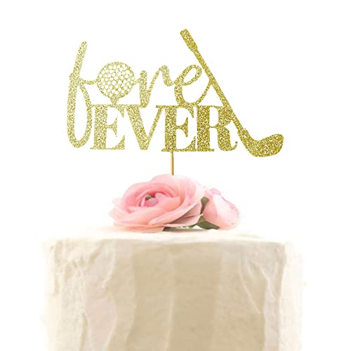 Forever Golf Tortenaufsatz Hochzeitstag Party Dekoration Gold Glitter von XIUHUBA