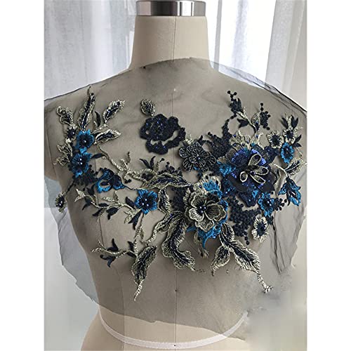 3D Blumen Perlen Stickerei Patch für Hochzeitskleid Kleidung Nähen auf Patches Diy Blumenspitze Stoffe Applikation von XIUPO