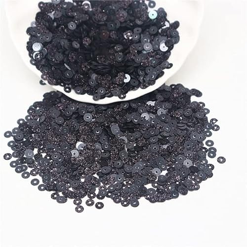 Paillette 3 mm 4 mm 6 mm 10 mm Champagner-Glitzer-Pailletten Silber Schwarz Flache Runde Lose Pailletten für DIY Kleidung Nähen Zubehör von XIUPO