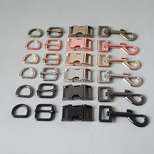 XIUPO 1 Set Metall Gürtel Schnalle Riemen Slider D Ring Snap Clip Haken Für Haustier Hund Halsband Führt Karabiner Verschluss zubehör von XIUPO