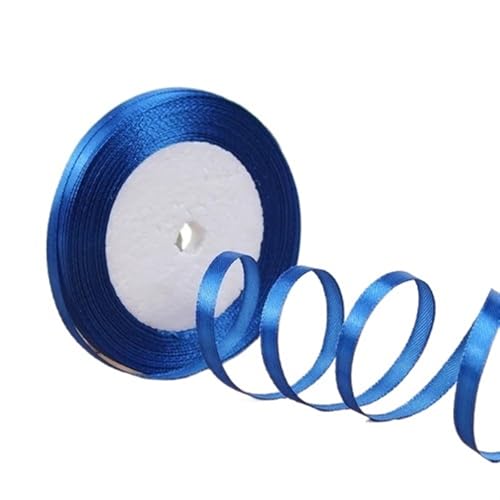 25 Yards 6 mm Seidensatinbänder for Bastelarbeiten, Schleifen, handgefertigte Geschenkverpackungen, Partys, Hochzeiten, dekorative künstliche Accessoires(Blue) von XIUsheUA