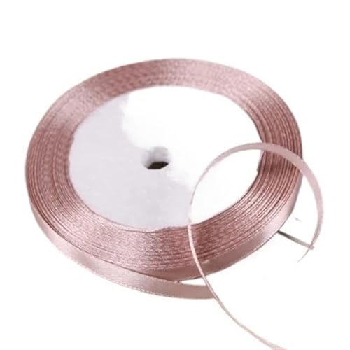 25 Yards 6 mm Seidensatinbänder for Bastelarbeiten, Schleifen, handgefertigte Geschenkverpackungen, Partys, Hochzeiten, dekorative künstliche Accessoires(Grey pink) von XIUsheUA