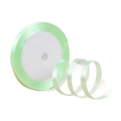 25 Yards 6 mm Seidensatinbänder for Bastelarbeiten, Schleifen, handgefertigte Geschenkverpackungen, Partys, Hochzeiten, dekorative künstliche Accessoires(Light green) von XIUsheUA