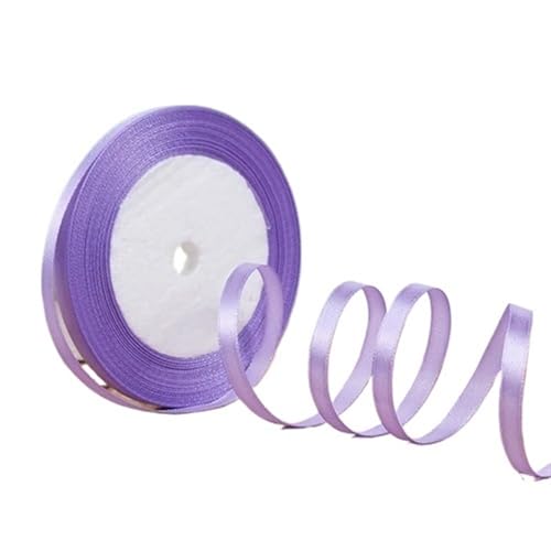 25 Yards 6 mm Seidensatinbänder for Bastelarbeiten, Schleifen, handgefertigte Geschenkverpackungen, Partys, Hochzeiten, dekorative künstliche Accessoires(Light purple) von XIUsheUA