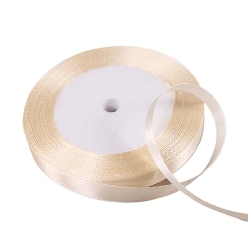 25 Yards Beige Farbe Polyester Satin Band for Hochzeit Party Dekoration & DIY Geschenk Verpackung Band(10mm) von XIUsheUA