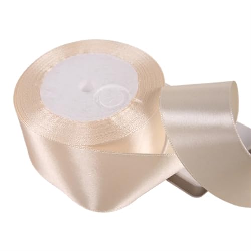 25 Yards Beige Farbe Polyester Satin Band for Hochzeit Party Dekoration & DIY Geschenk Verpackung Band(25mm) von XIUsheUA