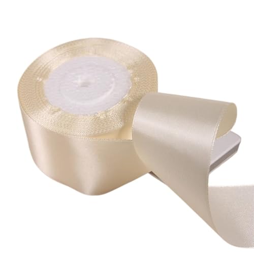 25 Yards Beige Farbe Polyester Satin Band for Hochzeit Party Dekoration & DIY Geschenk Verpackung Band(50mm) von XIUsheUA