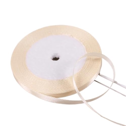 25 Yards Beige Farbe Polyester Satin Band for Hochzeit Party Dekoration & DIY Geschenk Verpackung Band(6mm) von XIUsheUA