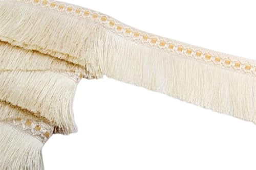 Schnittfranse Seide 1 Yard 10 cm Vorhang Quaste Spitze Fransen Besatz Geflecht Band Lila Beige Quasten Polsterung DIY Luxus Zubehör Dekoration(6) von XIUsheUA