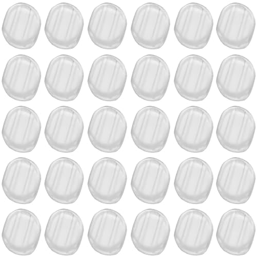 30 Stück Ohrring-Pads, Silikon-Clip-On-Ohrring-Verschlüsse, für Komfort, Clip-On-Ohrringe, Ohrringepolster, Kissen (transparent, 12 x 15 mm) von XIWENQUKU