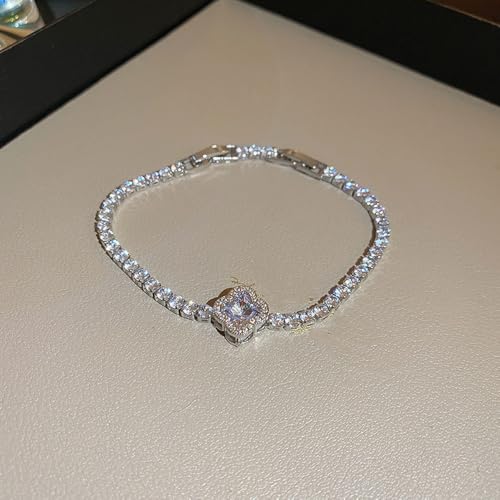 XIXIYAN Armband für Damen Frauen Einstellbare Armband Einzelner Edelstein Perle Sparkling Diamant Zirkonia Armband Damen Strass Frauen Mädchen Schmuck Geschenk,1 von XIXIYAN