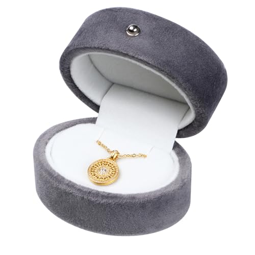 Samt Schmuck Geschenkbox Ohrringbox Aufbewahrungsbox Kleine Schmuckkästchen Schmuckschatulle für Halsketten Geschenke Display von XIZAO