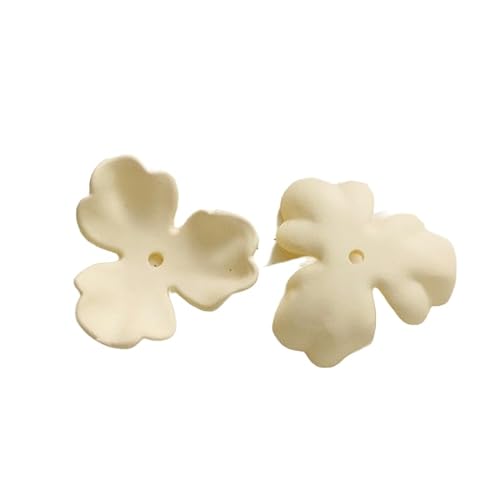 XJHWD 20 Stück 25 mm tiefgrüne Acryl-Blumen-Perlen aus Kunstharz, Blumen-Blütenblätter, Acrylperlen für Schmuckherstellung, Armbänder, Basteln von XJHWD