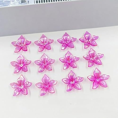 XJHWD 26 mm 200/400 Stück UV-transparente Acryl-Blumen-Perlen für Schmuckherstellung, Armbänder, Basteln von XJHWD