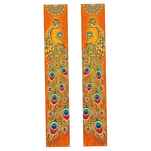 Diwali Dekorationen 12x71 Zoll Diwali Veranda Banner Fade Resistant Peacock vorne Veranda Begrüßungszeichen Indisches Festival der Lichter Dekorationen für Home Party Style 2 Diwali Dekorationen Home von XJKLBYQ