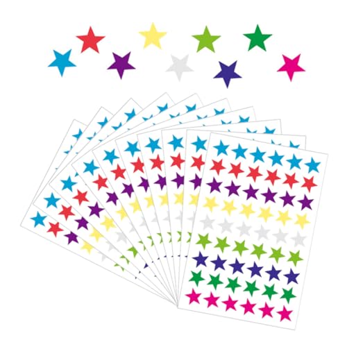 Holographische kleine Sternenaufkleber, 540pcs/10 Blechverhaltensdiagramm, 1,3 cm Schulklassenzimmer Lehrerlehrer für Kinder Belohnung - Buntes Star von XJKLBYQ