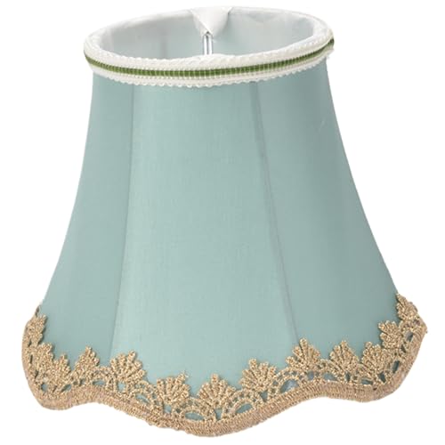 Kleine Lampenschirme für den Nachttisch | Lampen Schatten Vintage -Stofflampenschirm mit goldenem Spitzenclip auf Glühbirnen Schutz dekorativer kleiner Lampenschatten für Wand- und Deckenlampe von XJKLBYQ