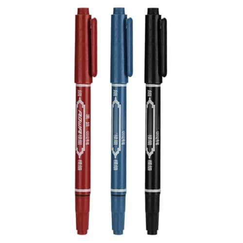 XJKLBYQ Temporäre Tattoo -Marker für Haut, 3pcs 5,39 Zoll wasserdichte Hautmarkierungsstift Fine Point Body Tinte Stift Doppelkopf Tattoo Marker Einfach zu färben von XJKLBYQ