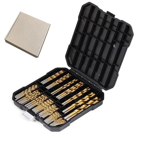 Titan-Bohrer-Bit-Set | 99pcs Twist Bohrer Bit Set, Lager mit Stahlmetrik-Bohrer, 1,0-10 mm robuster Bohrbit, Bohrer mit Kunststoff und Papierbox für Metallbearbeitung, Holzbearbeitung, Holzbearbeitun von XJKLBYQ