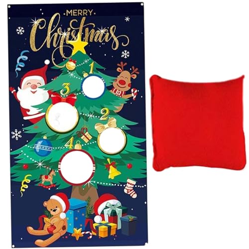 XJKLBYQ Weihnachtsspiel Bohnensack, Weihnachts -Toss Banner BLM Flagge Sandsack Dekorieren Sie rote Weihnachtsbaumtuch für Kinder Erwachsene Familie (Weihnachtsbaum) von XJKLBYQ