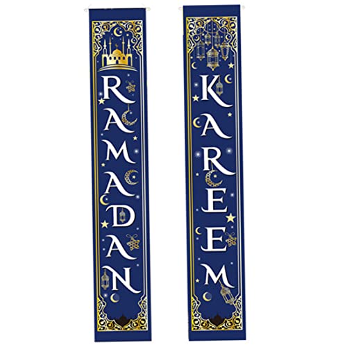 XJKLBYQ Eid Mubarak Door Banner Ramadan Banner Eid Dekoration für heimische islamische muslimische Partei Blau Eid Mubarak Tür Banner von XJKLBYQ