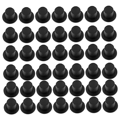 XJKLBYQ Mini Black Top Hats, 50 PCS Plastikmagierhüte, Miniatur -Top -Hut, Mini -Puppen -Schneemann -Hüte für Party von XJKLBYQ