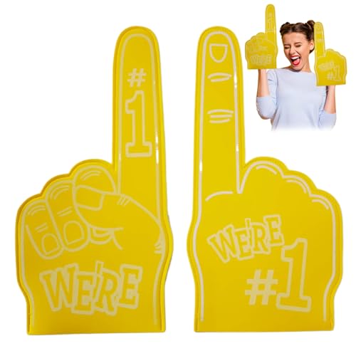 XJKLBYQ Riesenschaumfinger, 2pcs Universal Foam Hand, 18 Zoll universell Cheerleading Schaumfingerzeiger für Sportveranstaltungen - Gelb gelb von XJKLBYQ