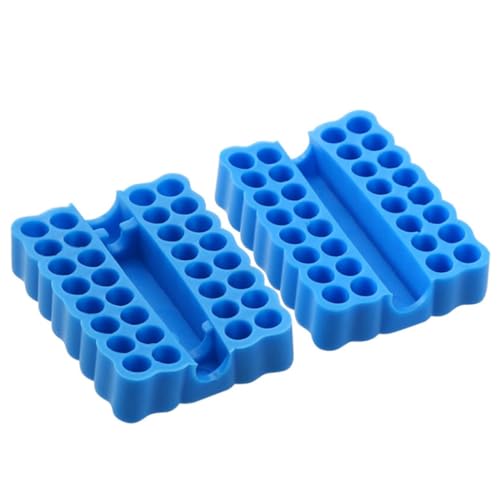 XJKLBYQ Schraubendreher -Bithalter 2pcs Blaues Kunststoff -Hex -Schaft -Schraubendreher Bit Organisatoren Kopfspeicher Bohrer Tablett Hülle Hülle Tool von XJKLBYQ