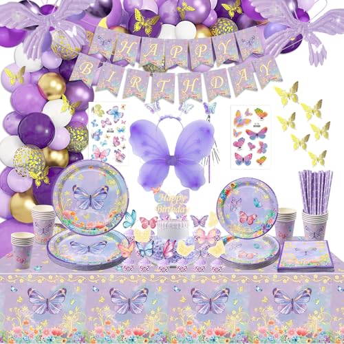 XJLANTTE Butterfly Party Plates Set (Hellviolett-L) von XJLANTTE