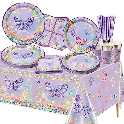 XJLANTTE Butterfly Party Plates Set (Hellviolett-S) von XJLANTTE