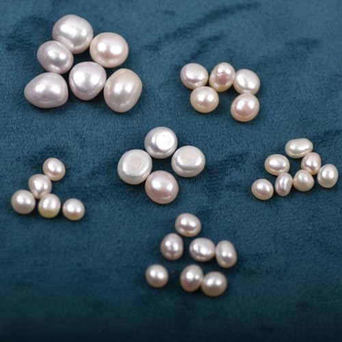 XJSDI 20 Stück 4–10 mm runde hellrosa barocke natürliche Zuchtperlen aus Süßwasserperlen zur Schmuckherstellung, echte Perlen, Armbänder, Bastelperlen von XJSDI