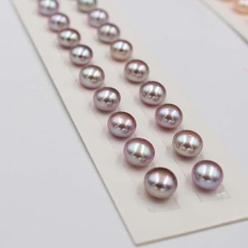 XJSDI 20 Stück 5–10 mm weiße rosa flache runde natürliche Süßwasser-Zuchtperlen zur Schmuckherstellung, echte Perlen, Armbänder, Bastelperlen von XJSDI