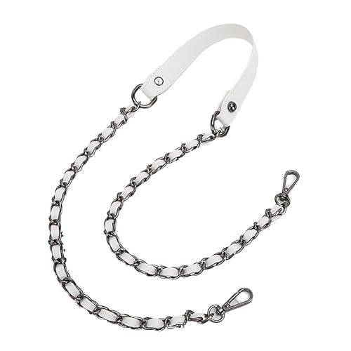 XJSDI Ersatz-Handtaschengurt mit weißer Kette, 80–140 cm, robuster Schultergurt für Umhängetaschen, bequemes und vielseitiges Accessoire von XJSDI