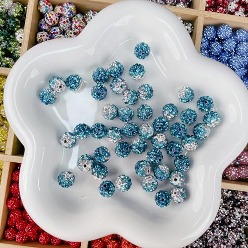 XJSDI Strass-Perlen, 6–38 mm, Kristallperlen, Diamantperlen, Kaugummiperlen, Zuckerperlen für die Herstellung von DIY-Armbändern und Halsketten, Schmuck, 10 Stück von XJSDI