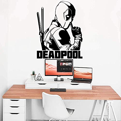 Deadpool Wandaufkleber Junge Zimmer Dekoration Film Charakter Vinyl Wandaufkleber Wohnzimmer Tv Hintergrund Wanddekoration 71X57Cm von XKSHUO