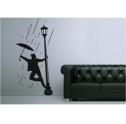 Diy Vinyl Singing In The Rain Wandaufkleber Art Deco Aufkleber Wandbild 62X30Cm von XKSHUO