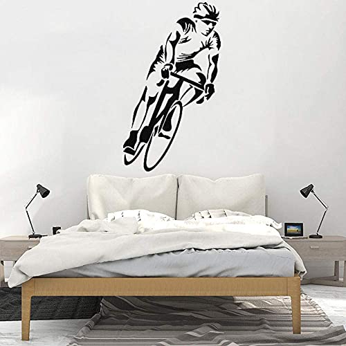 Fahrrad Wandtattoos Fahrrad Rennrad Wandaufkleber Vinyl Aufkleber Kinderzimmer Dekoration Wandbilder Coole Abnehmbare Kunst Wanddekoration 72X42Cm von XKSHUO