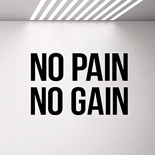 No Pain No Gain Vinyl Schriftzug Wandtattoo Junge Schlafzimmer Mann Höhle Raumdekoration Gym Inspirierende Zitate Wandaufkleber Text Wandbild 42X27Cm von XKSHUO