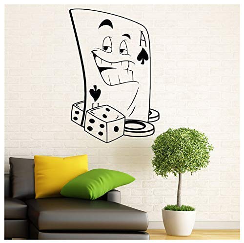 Poker Wandtattoo Vinyl Aufkleber Spielkarten Set Home Interior Artikel Kunst Wandbild Dekoration 58X86Cm von XKSHUO