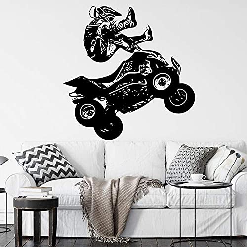 Quad Bike Wandtattoo Quad Bike Racing Racer Sport Art Vinyl Aufkleber Teen Schlafzimmer Spielzimmer Wohnkultur 43X42 Cm von XKSHUO