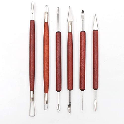 XLKJ Clay Werkzeuge Set 6 Stück Töpferwerkzeug Sculpting Carving Tool Keramikskulptur-Tools Set Keramik Modellierwerkzeug für Anfänger, Tonkeramik, Skulptur von XLKJ