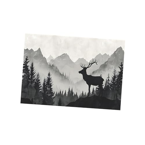 XLWLLNJ Wald Elch Papier Hirsch Aufkleber Kunst Dekor Poster Aufkleber für Wohnzimmer von XLWLLNJ