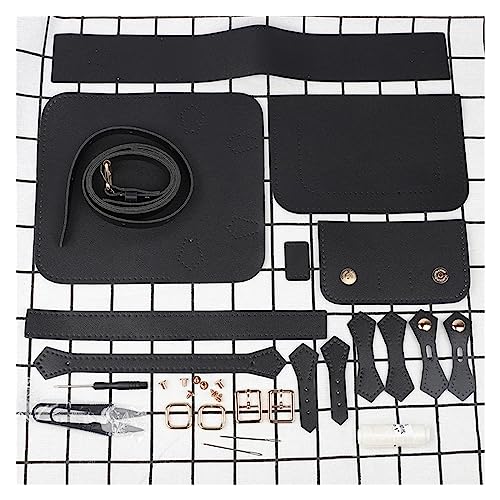 XMAIYIF DIY Bag Making Kit DIY-Werkzeugset zur Herstellung von Lederhandwerkstaschen, Nähmaterial for Strick- und Häkeltaschen(Black) von XMAIYIF