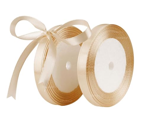 Gold Satinbands 10mm Breit, Geschenk Band 22m Geschenkband für Geschenkverpackungen, Weihnachtsband, Handwerk, Blumensträuße, Schleifenherstellung, Geburtstags- und Hochzeitsdekorationen von XMASOLD