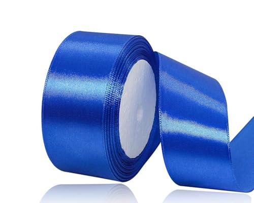 Blau Satinband 40mm, 22Meters Schleifenband Blau Geschenkband Dekoband Stoffband für Geschenk, Basteln, Nähprojekte, Haarschleifen, Brautstrauß, Hochzeits Dekoration von XMASOLDECOR