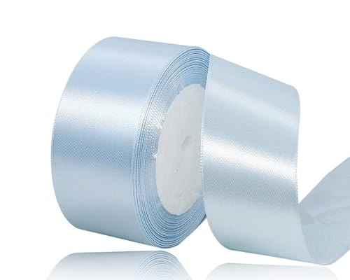 Hellblau Satinband 40mm, 22Meters Schleifenband Hellblau Geschenkband Dekoband Stoffband für Geschenk, Basteln, Nähprojekte, Haarschleifen, Brautstrauß, Hochzeits Dekoration von XMASOLDECOR